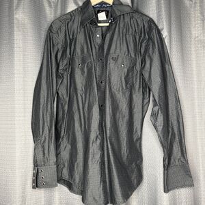 Wrangler George Strait Troubadour Collection Button Down Large Black Snap Front